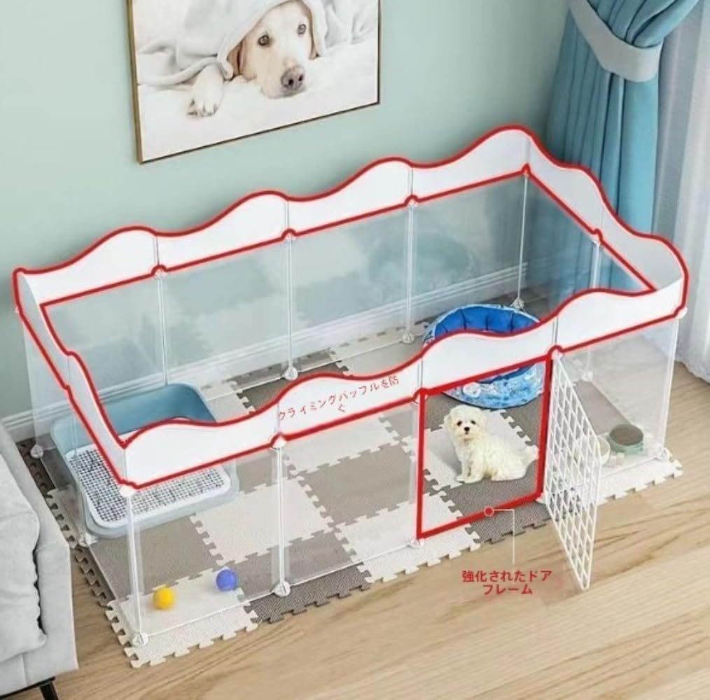 Amazon.co.jp: CokBlu 小型犬用 12 枚セット 連結式ペットフェンス